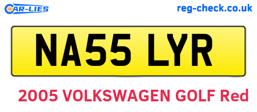 NA55LYR are the vehicle registration plates.
