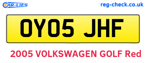 OY05JHF are the vehicle registration plates.