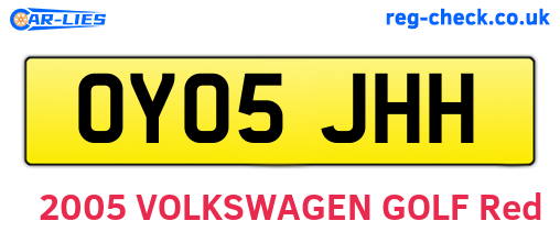 OY05JHH are the vehicle registration plates.