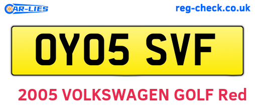 OY05SVF are the vehicle registration plates.
