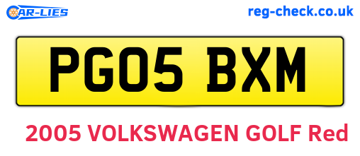 PG05BXM are the vehicle registration plates.