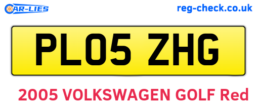 PL05ZHG are the vehicle registration plates.