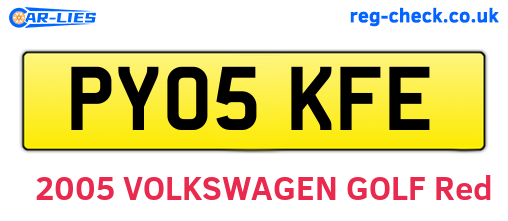 PY05KFE are the vehicle registration plates.