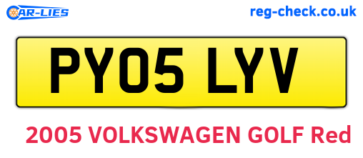 PY05LYV are the vehicle registration plates.