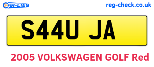 S44UJA are the vehicle registration plates.