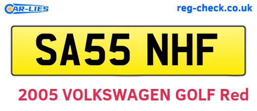 SA55NHF are the vehicle registration plates.