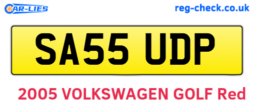 SA55UDP are the vehicle registration plates.