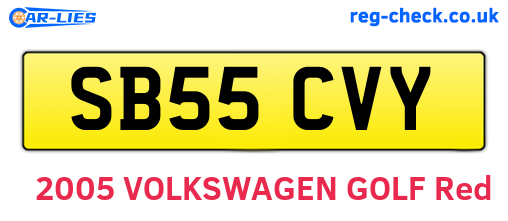 SB55CVY are the vehicle registration plates.