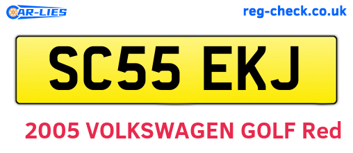 SC55EKJ are the vehicle registration plates.
