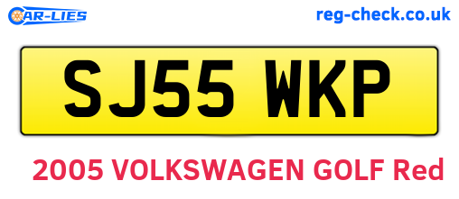 SJ55WKP are the vehicle registration plates.