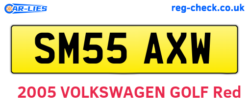 SM55AXW are the vehicle registration plates.