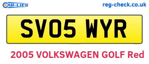 SV05WYR are the vehicle registration plates.
