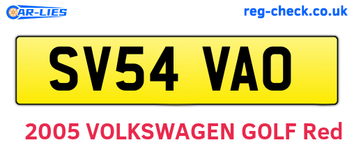 SV54VAO are the vehicle registration plates.