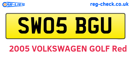 SW05BGU are the vehicle registration plates.