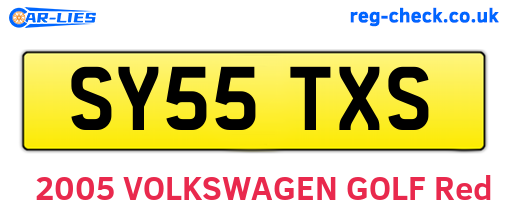 SY55TXS are the vehicle registration plates.