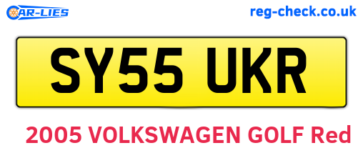 SY55UKR are the vehicle registration plates.