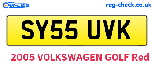 SY55UVK are the vehicle registration plates.