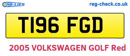T196FGD are the vehicle registration plates.