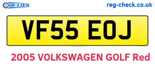 VF55EOJ are the vehicle registration plates.
