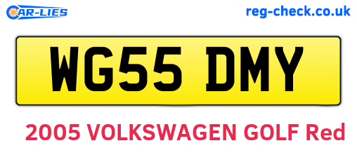 WG55DMY are the vehicle registration plates.