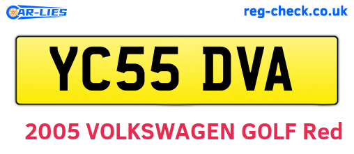YC55DVA are the vehicle registration plates.