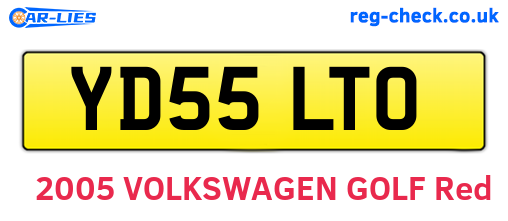 YD55LTO are the vehicle registration plates.