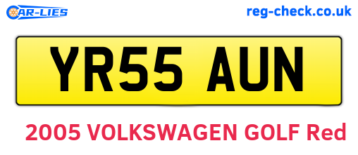 YR55AUN are the vehicle registration plates.