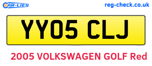 YY05CLJ are the vehicle registration plates.