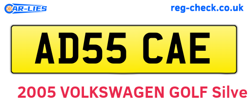AD55CAE are the vehicle registration plates.