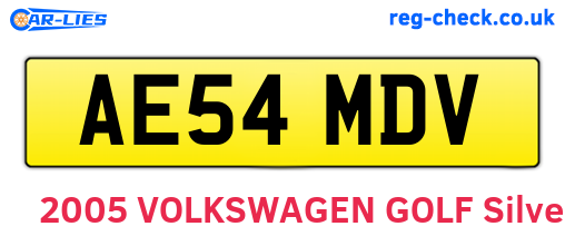 AE54MDV are the vehicle registration plates.