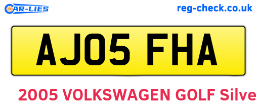 AJ05FHA are the vehicle registration plates.