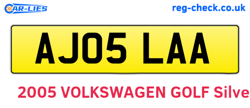 AJ05LAA are the vehicle registration plates.