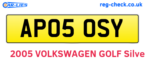 AP05OSY are the vehicle registration plates.