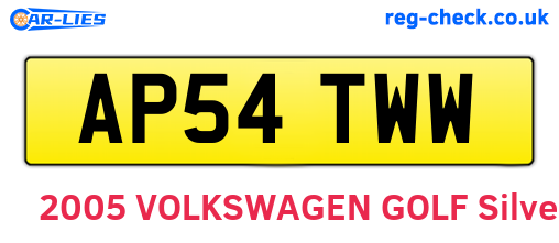 AP54TWW are the vehicle registration plates.