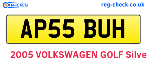 AP55BUH are the vehicle registration plates.