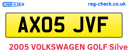 AX05JVF are the vehicle registration plates.