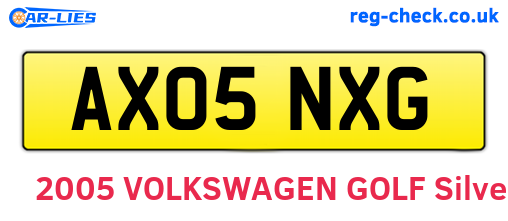 AX05NXG are the vehicle registration plates.
