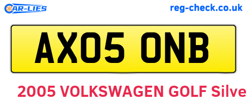 AX05ONB are the vehicle registration plates.