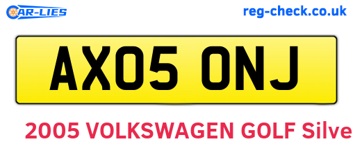AX05ONJ are the vehicle registration plates.