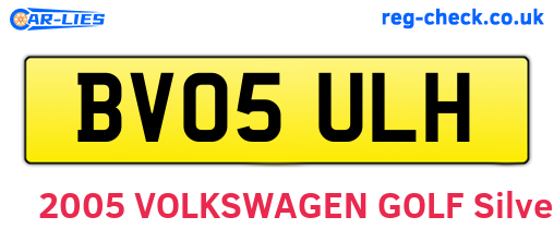 BV05ULH are the vehicle registration plates.