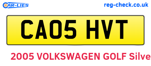 CA05HVT are the vehicle registration plates.