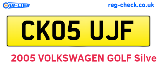 CK05UJF are the vehicle registration plates.