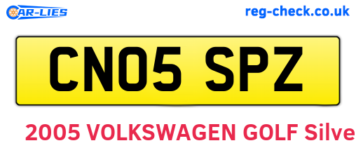 CN05SPZ are the vehicle registration plates.