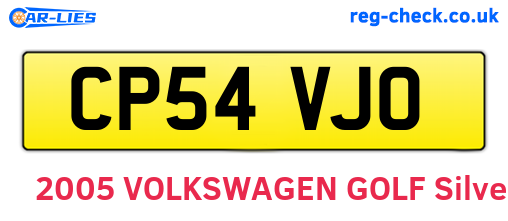 CP54VJO are the vehicle registration plates.