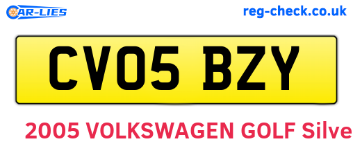 CV05BZY are the vehicle registration plates.