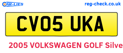 CV05UKA are the vehicle registration plates.
