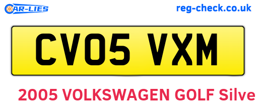 CV05VXM are the vehicle registration plates.