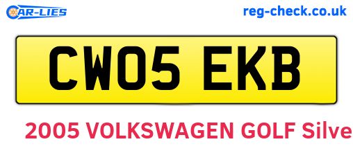 CW05EKB are the vehicle registration plates.