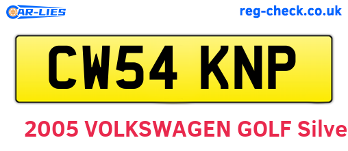 CW54KNP are the vehicle registration plates.