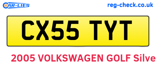 CX55TYT are the vehicle registration plates.